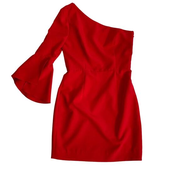 Milly One‎ arm red mini dress - Picture 1 of 5